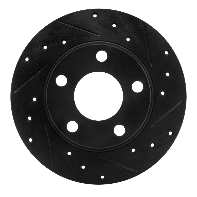 Audi A6 Quattro Brake Rotor (1) - Rear Right - R1 Concepts - Drilled & Slotted - Black - `99-`05